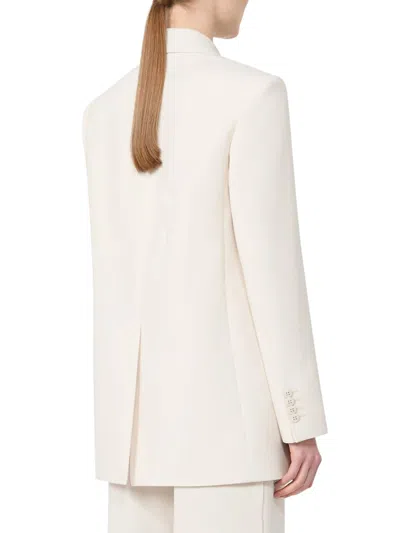 Max Mara Single-breasted Cady Blazer In White