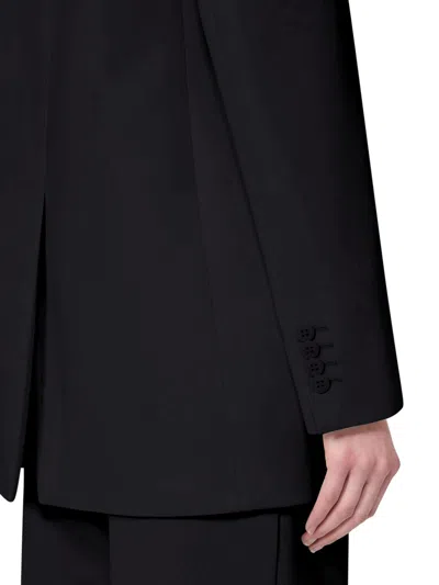 Max Mara Single-breasted Cady Blazer In Black