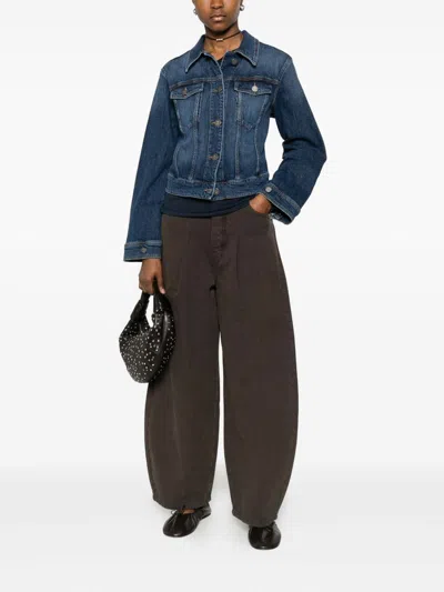 Pinko Medium Denim Cotton Elastane Jacket In Black