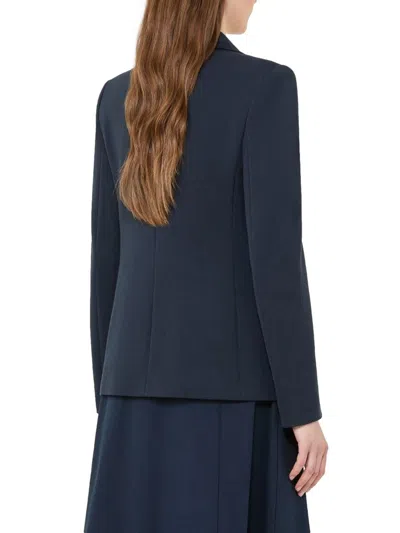 Weekend Max Mara Natural Stretch Wool Blazer In Blue