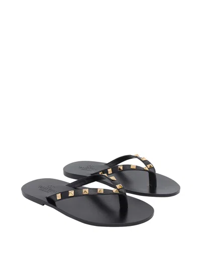 Valentino Garavani Black Cp Leather Sneakers In Black