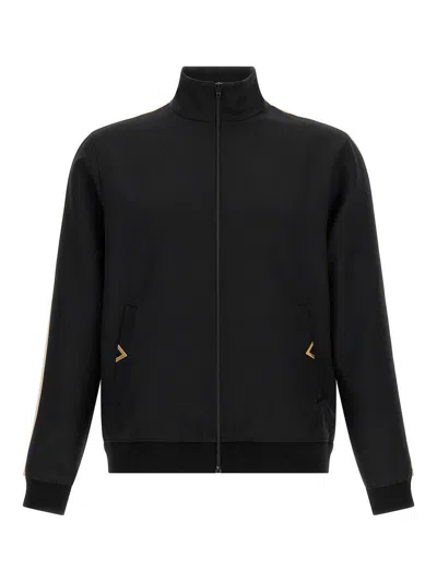 Valentino Garavani Turtleneck Zip Polyester Sweatshirt In Animal Print