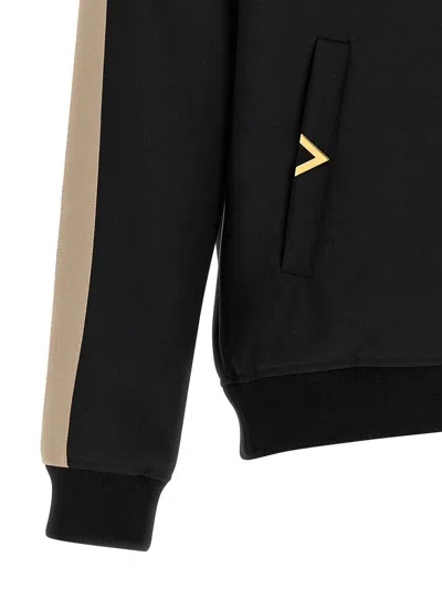 Valentino Garavani Turtleneck Zip Polyester Sweatshirt In Animal Print