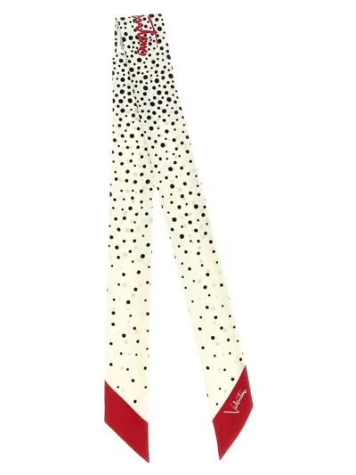 Valentino Off-white Little Star Starry Polka Dot Scarves In Neutral