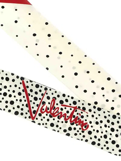 Valentino Off-white Little Star Starry Polka Dot Scarves In Neutral