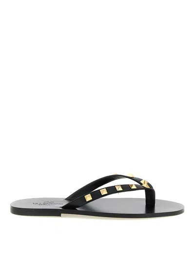 Valentino Garavani Black Cp Leather Sneakers In Multi