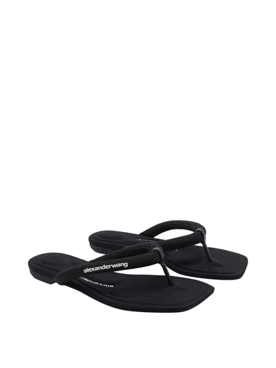Alexander Wang Neutrals Jenna Tubular Padded Flop Sandals In Black