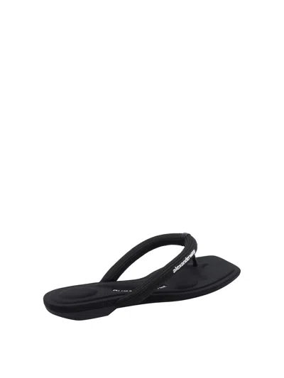 Alexander Wang Neutrals Jenna Tubular Padded Flop Sandals In Black