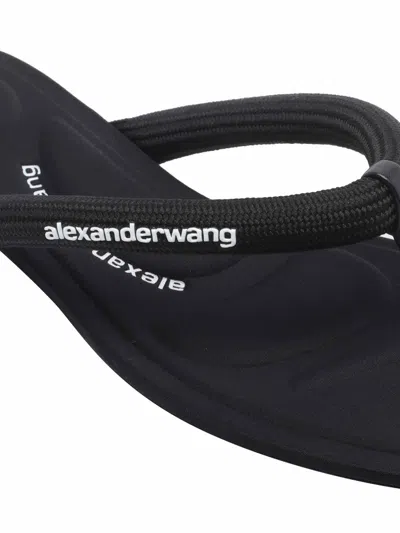 Alexander Wang Neutrals Jenna Tubular Padded Flop Sandals In Black