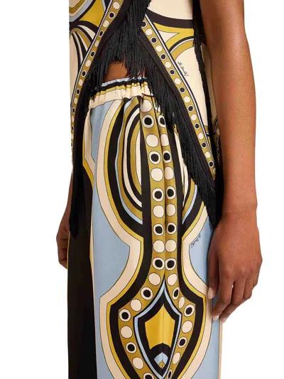 La Doublej Club Printed Silk Twill Wide-leg Pants In Multi
