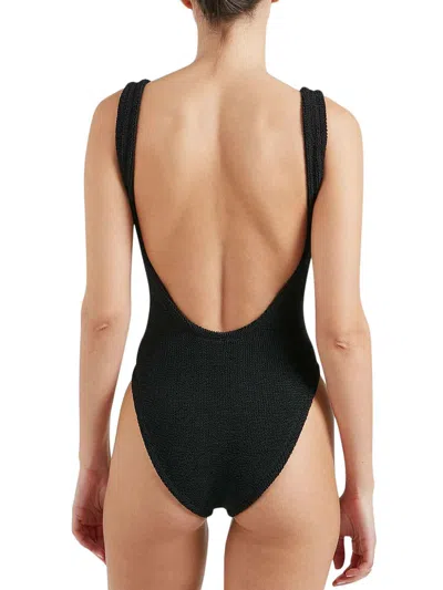 Hunza G Square Neck One-piece Swimsuit With Deep U-back In Black