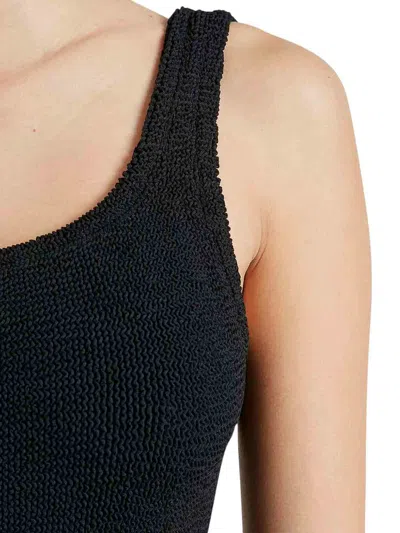 Hunza G Square Neck One-piece Swimsuit With Deep U-back In Black