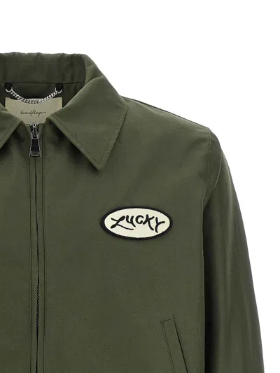 Second / Layer Lucky Station Patch-detail Zip-up Jacket In Green