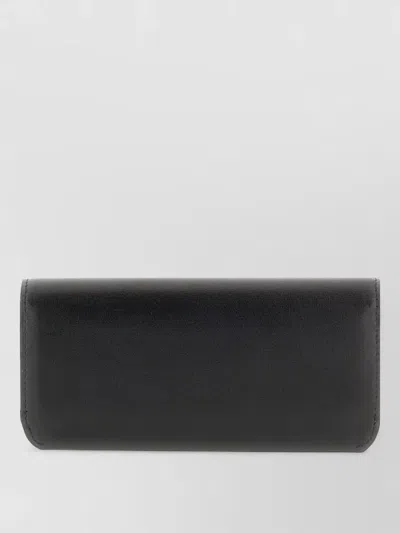 Fendi Leather Continental Wallet Compact Rectangular Design In Blue
