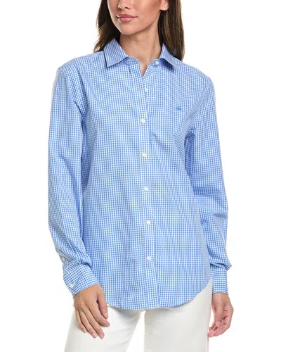 Brooks Brothers Classic Gingham Blouse In Blue