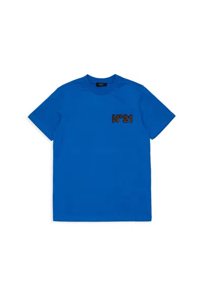 N°21 Logo-patch T-shirt In Blue
