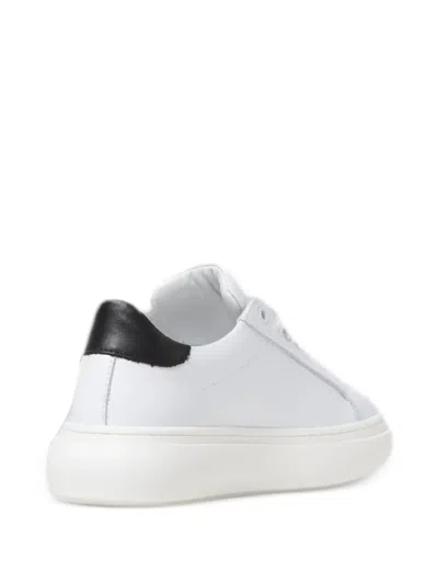 Msgm Logo-plaque Leather Sneakers In White