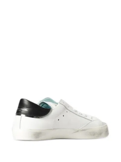 Philippe Model Distressed-effect Logo-patch Sneakers In White