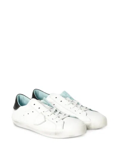 Philippe Model Distressed-effect Logo-patch Sneakers In White