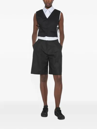 Sandro Pinstripe-pattern Buttoned Top In Black