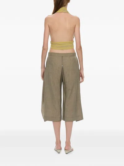 Christopher Esber Stripe-pattern Draped Halter Top In Yellow