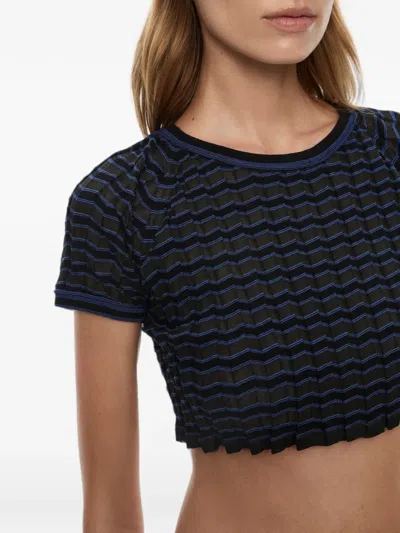 Christopher Esber Verano Striped T-shirt In Black