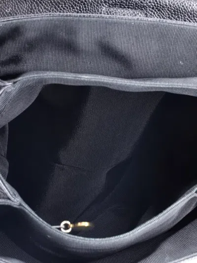 Pre-owned Chanel Caviar Medium Backpack In Black