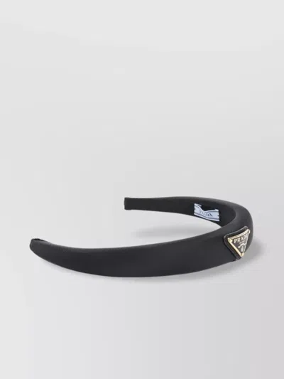 Prada Headband Crafted From Polyamide Fabric In Black