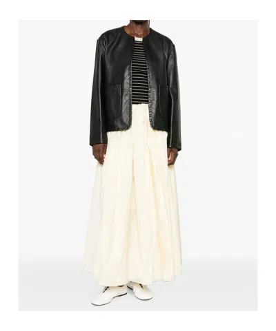 Rohe Whipstitch-trim Collarless Jacket In Black