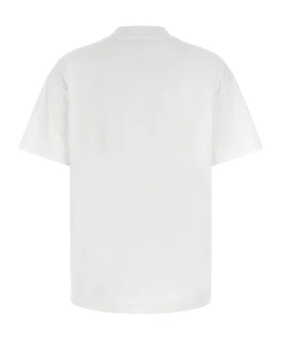 Off-white Relaxed Fit Cotton Tee With Oversized Logo In White