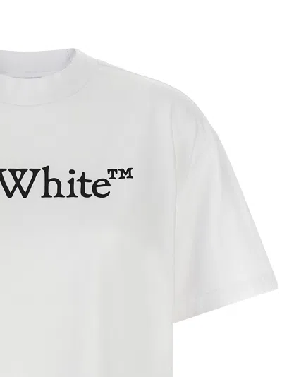 Off-white Relaxed Fit Cotton Tee With Oversized Logo In White