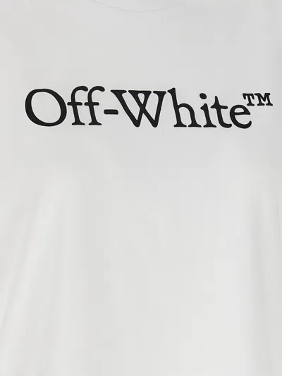 Off-white Relaxed Fit Cotton Tee With Oversized Logo In White