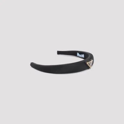 Prada Headband Crafted From Polyamide Fabric In Black