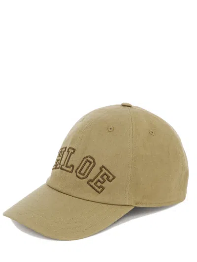 Chloé Deep Khaki Logo Baseball Hat In Green