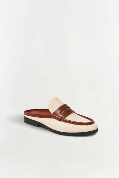 Simkhai Dean Canvas Combo Loafer Mules Natural Saddle In Multi