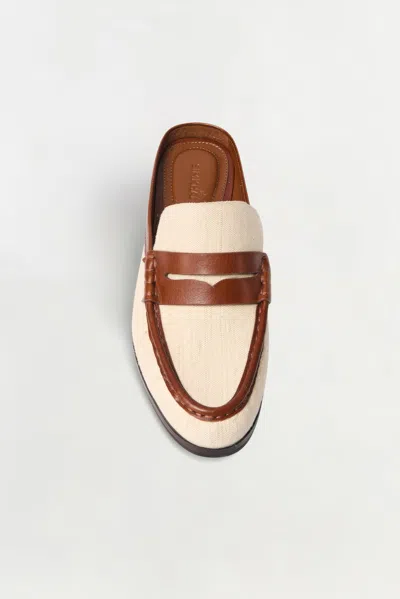 Simkhai Dean Canvas Combo Loafer Mules Natural Saddle In Multi
