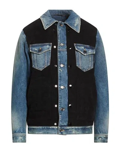 Dolce & Gabbana Blue Cotton Elastan Polyamide Polyester Jacket In Blue