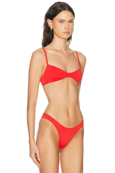 Haight Adjustable Monica Bikini Top In Red