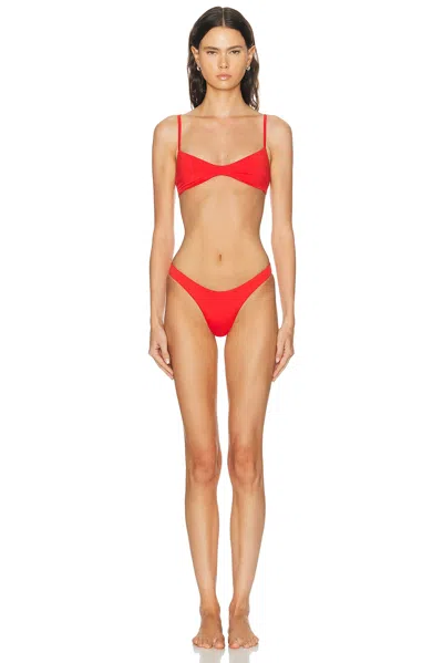 Haight Adjustable Monica Bikini Top In Red