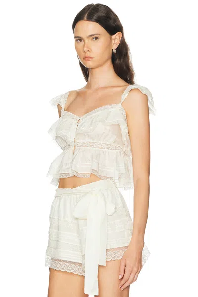 Loveshackfancy Linata Top In White