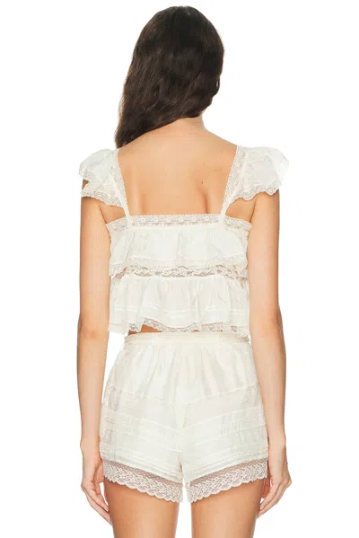 Loveshackfancy Linata Top In White
