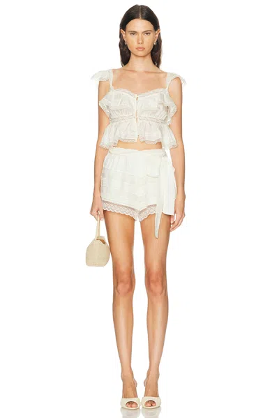 Loveshackfancy Linata Top In White