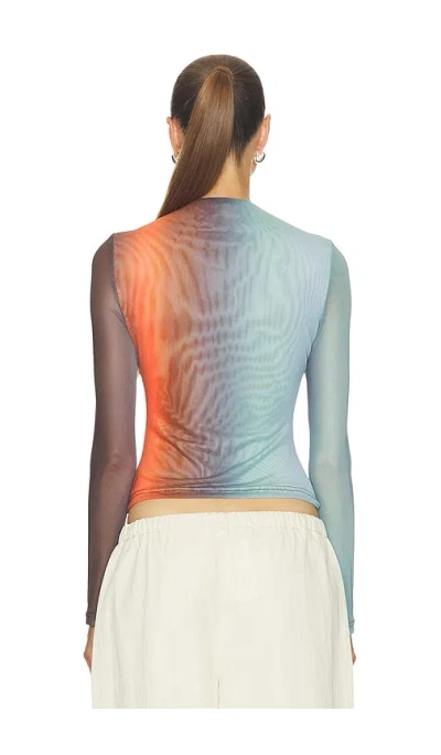 Roame. Evie Mesh Long Sleeve Top In Multi