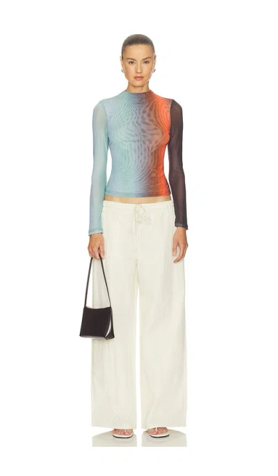 Roame. Evie Mesh Long Sleeve Top In Multi