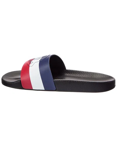 Moncler Basile Rubber Sandals With Front Logo Patch In Multi