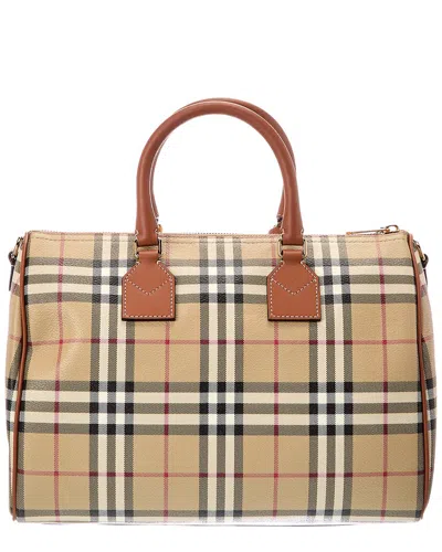 Burberry Medium Bowling Bag With Check Pattern In Multi