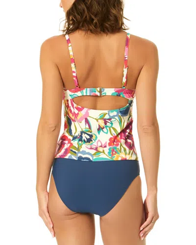 Cece Ruffle V-wire Tankini In Multi