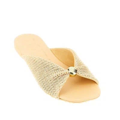 Loewe Raffia-effect Flat Sandals In Neutral
