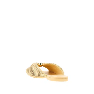Loewe Raffia-effect Flat Sandals In Neutral