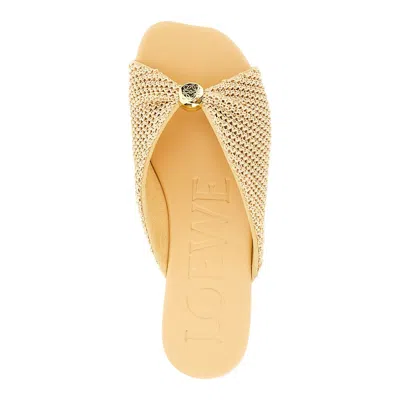 Loewe Raffia-effect Flat Sandals In Neutral
